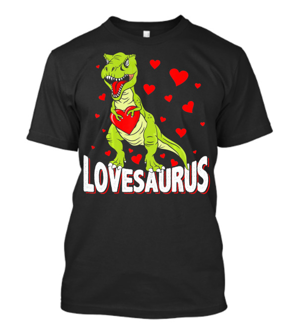 Lovesaurus Dinosaur Valentine Day Hearts T-Shirt