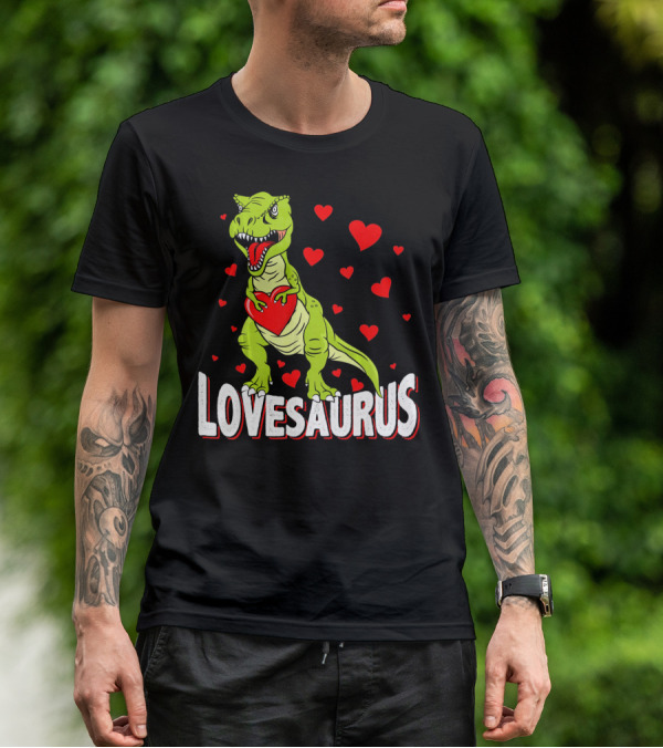 Lovesaurus Dinosaur Valentine Day Hearts T-Shirt