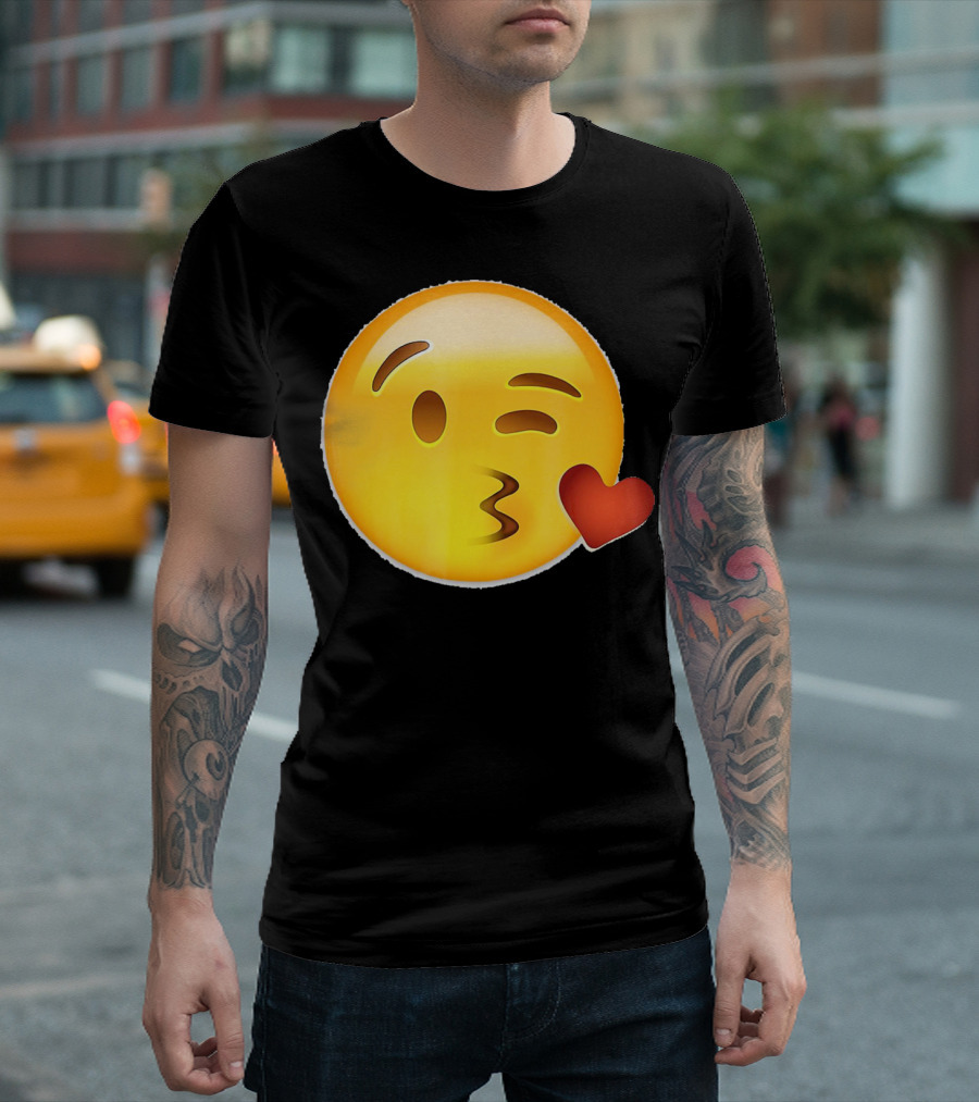 EmojiTees Blow Kiss Emoji Valentine T-Shirt
