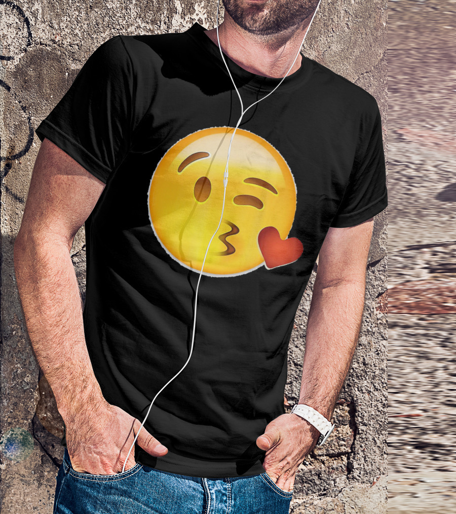 EmojiTees Blow Kiss Emoji Valentine T-Shirt