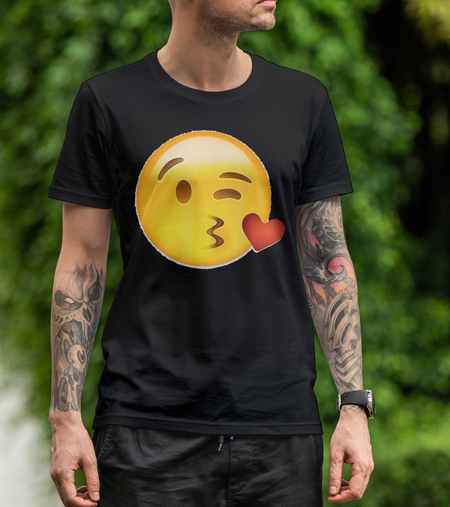 EmojiTees Blow Kiss Emoji Valentine T-Shirt