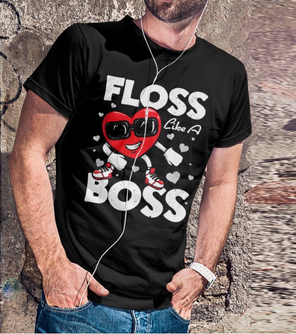 Floss Like A Boss Heart Dance Valentines T-Shirt