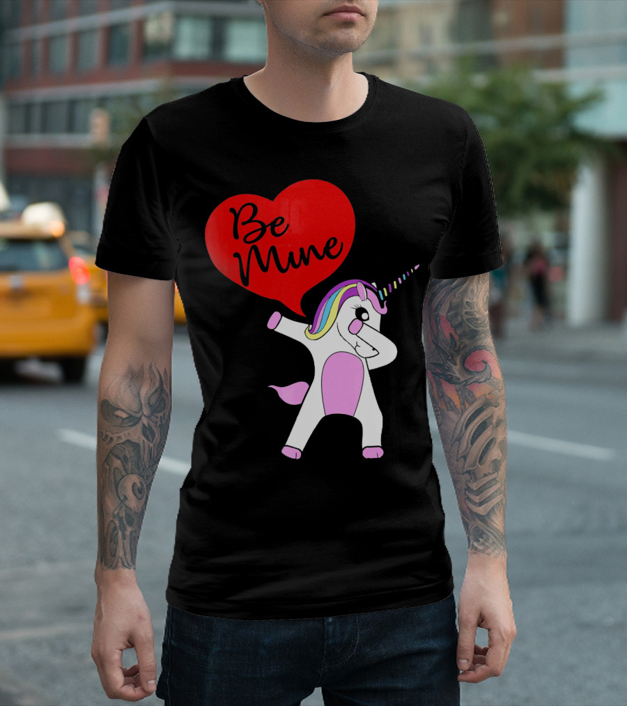 FUNNY DABBING PONY Be Mine Valentines T-Shirt