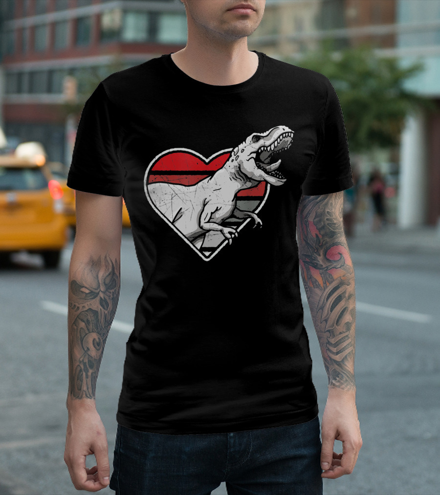 Valentine's Day Heart T-Rex Love Dinosaur Fun T-Shirt