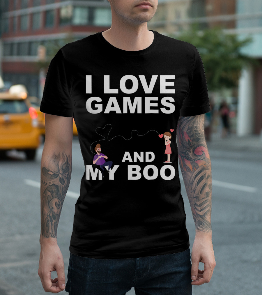 Valentines Day I Love Games And My Boo Funny T-Shirt