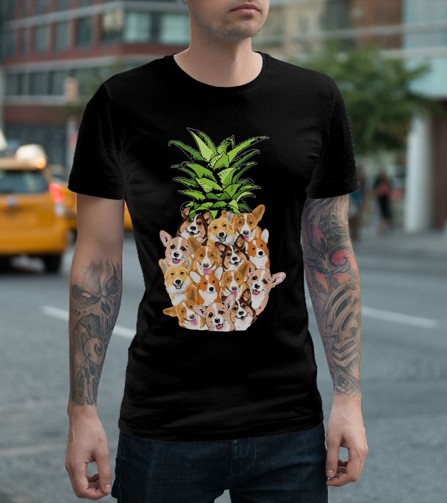 Funny Pineapple Corgi Valentine's Birthday T-Shirt