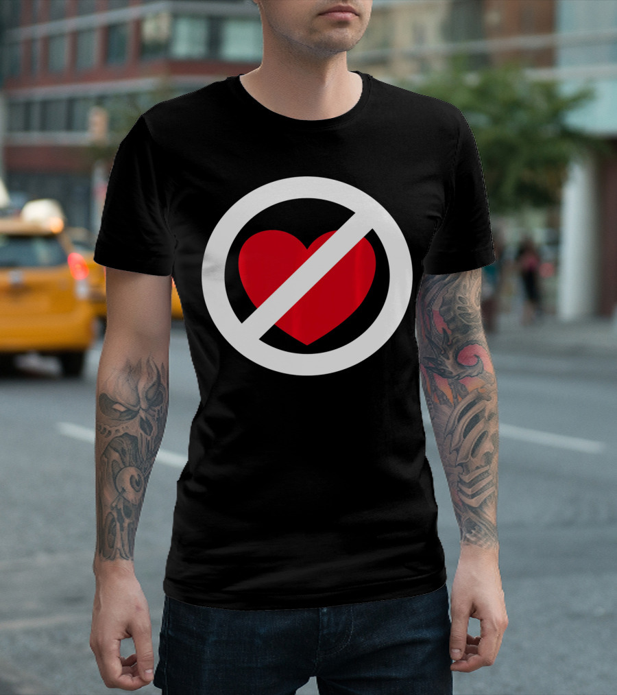 No Heart Symbol Anti Valentine Humor T-Shirt