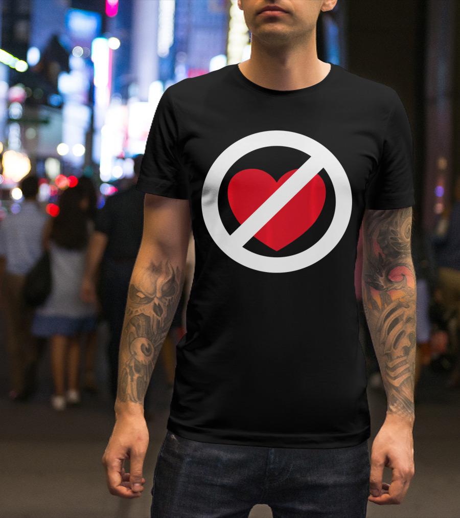 No Heart Symbol Anti Valentine Humor T-Shirt