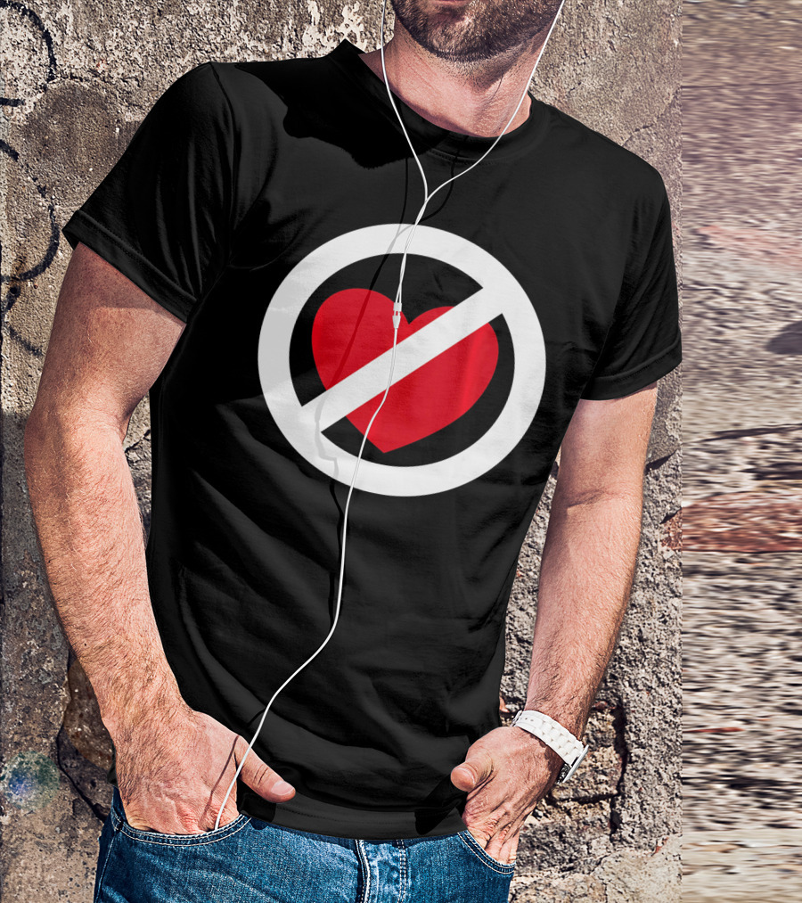 No Heart Symbol Anti Valentine Humor T-Shirt