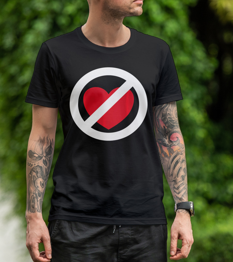 No Heart Symbol Anti Valentine Humor T-Shirt
