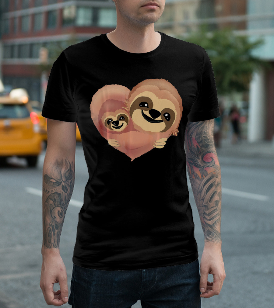 Valentine Sloth Heart Duo Love T-Shirt