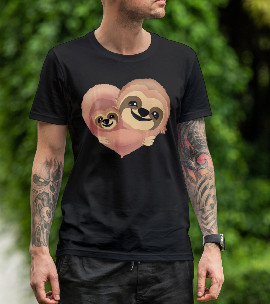 Valentine Sloth Heart Duo Love T-Shirt
