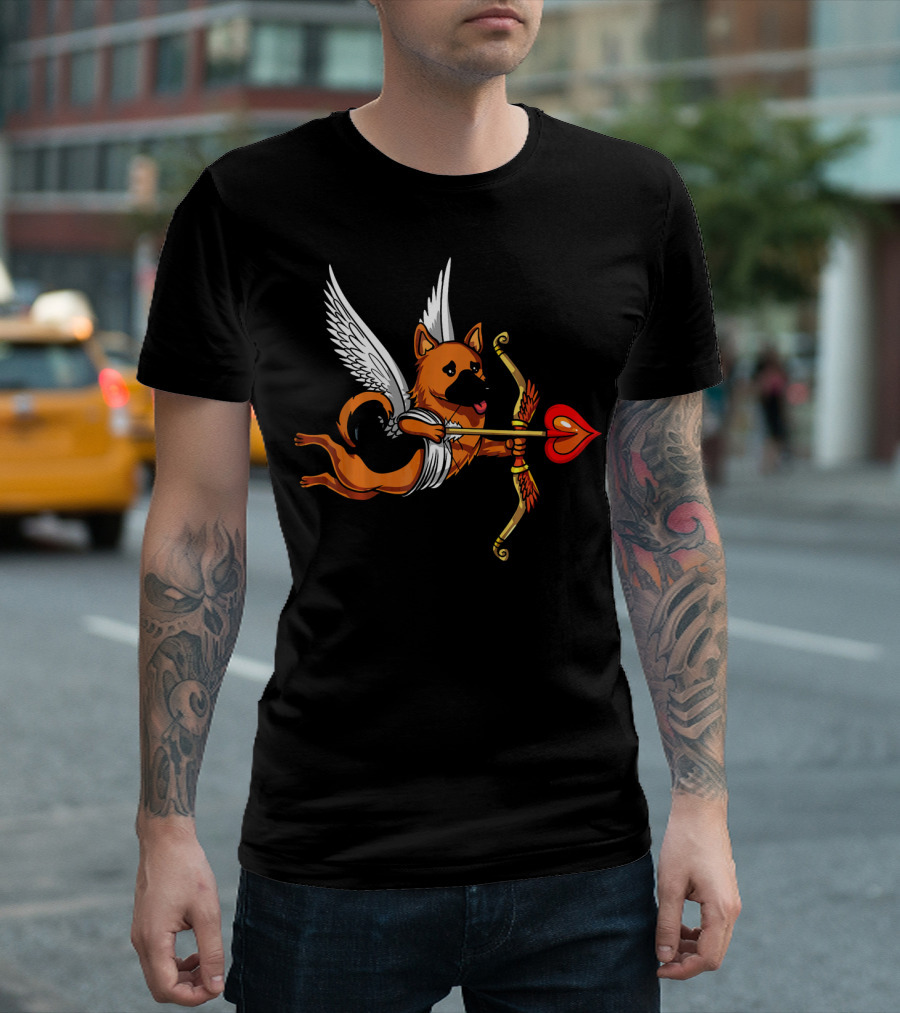 German Shepherd Cupid Dog Valentine's Day T-Shirt