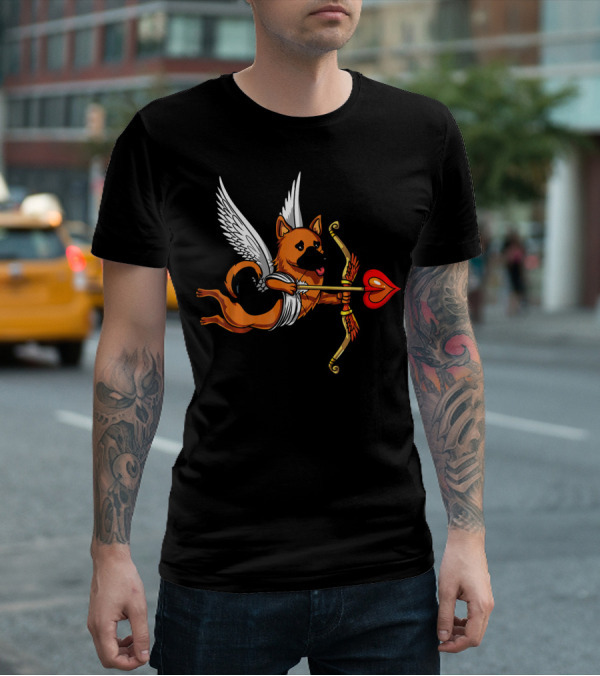 German Shepherd Cupid Dog Valentine's Day T-Shirt