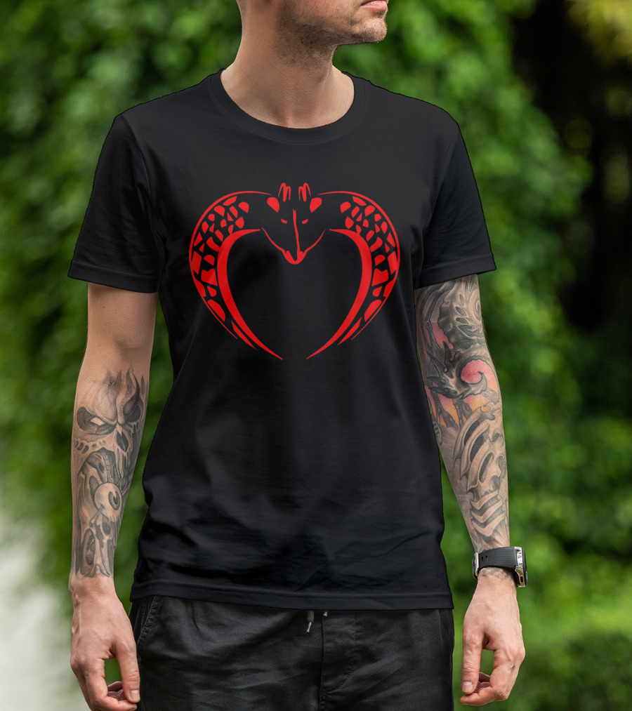 Giraffes Heart Valentine's Day Love T-Shirt
