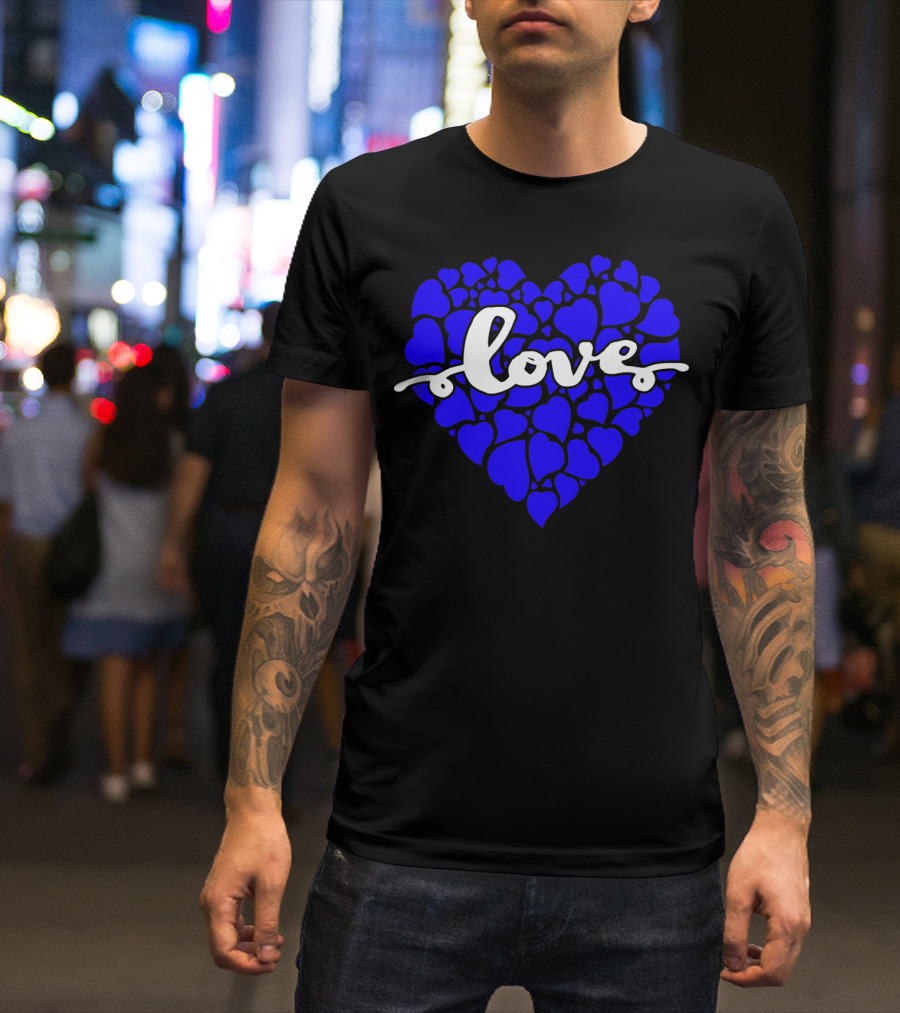 Love Heart Blue Valentines T-Shirt
