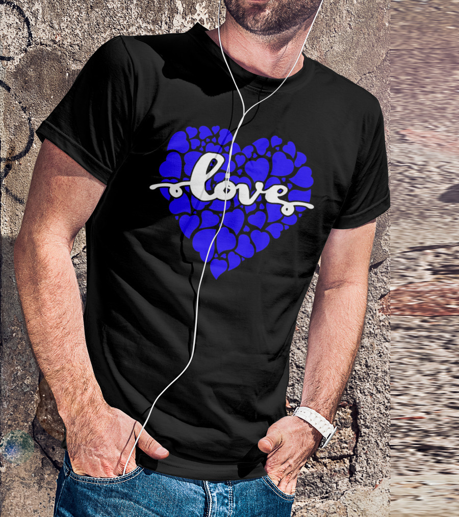 Love Heart Blue Valentines T-Shirt