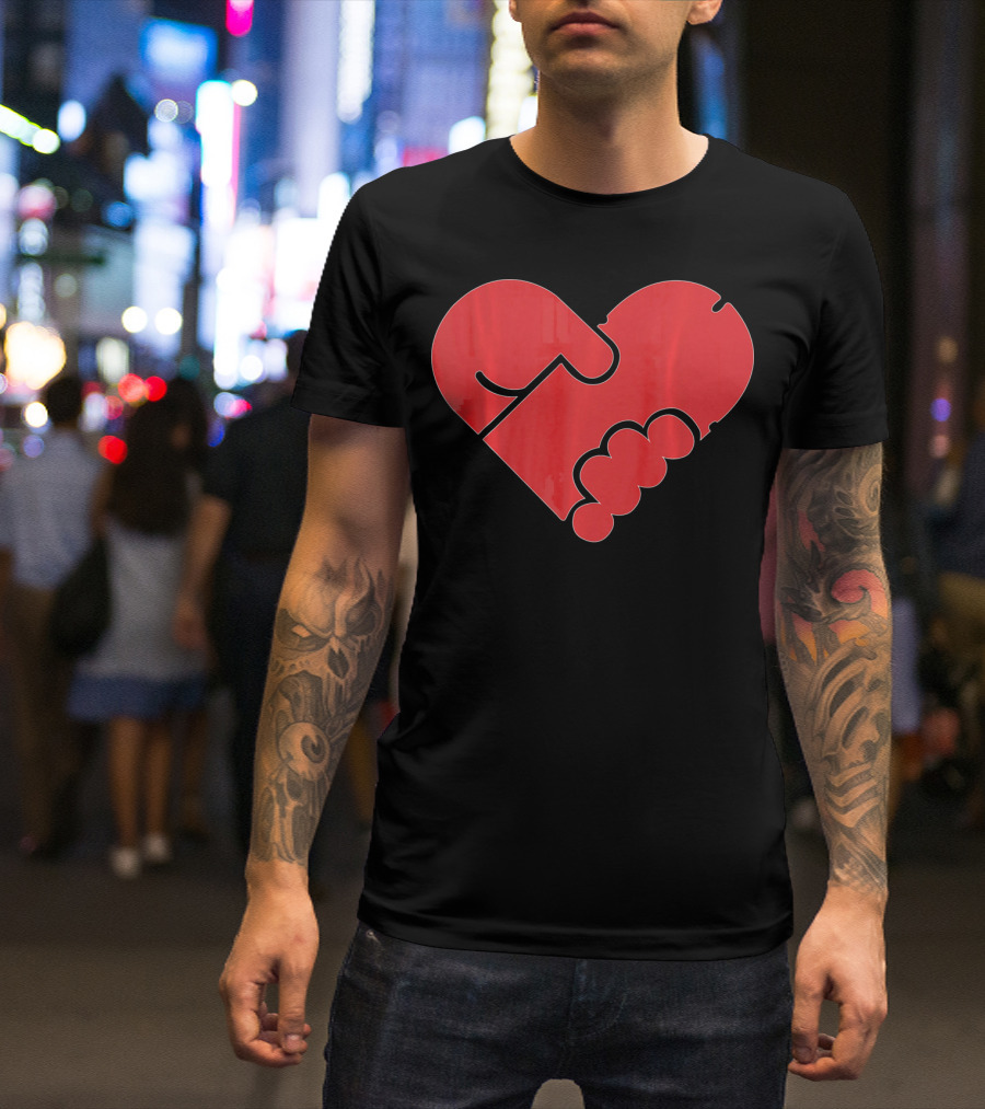 Hilarious Puzzle Heart For Single Men In Valen T-Shirt