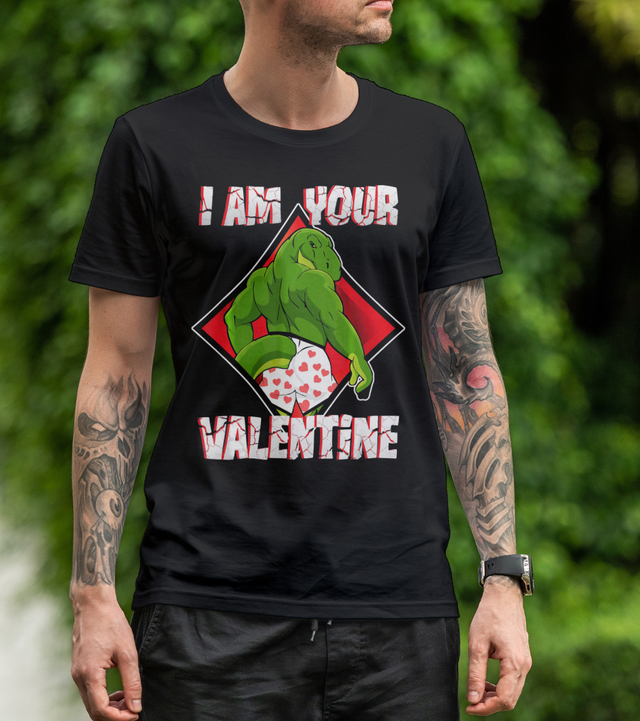 I Am Your Valentine Dinosaur With Heart Boxers T-Shirt