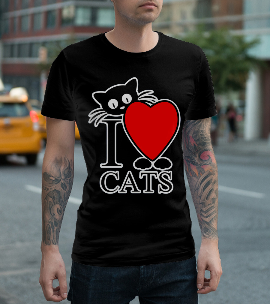 I Love Cats Valentines Day Cat Lover T-Shirt