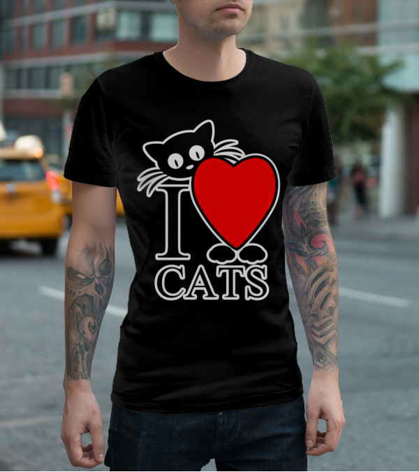 I Love Cats Valentines Day Cat Lover T-Shirt