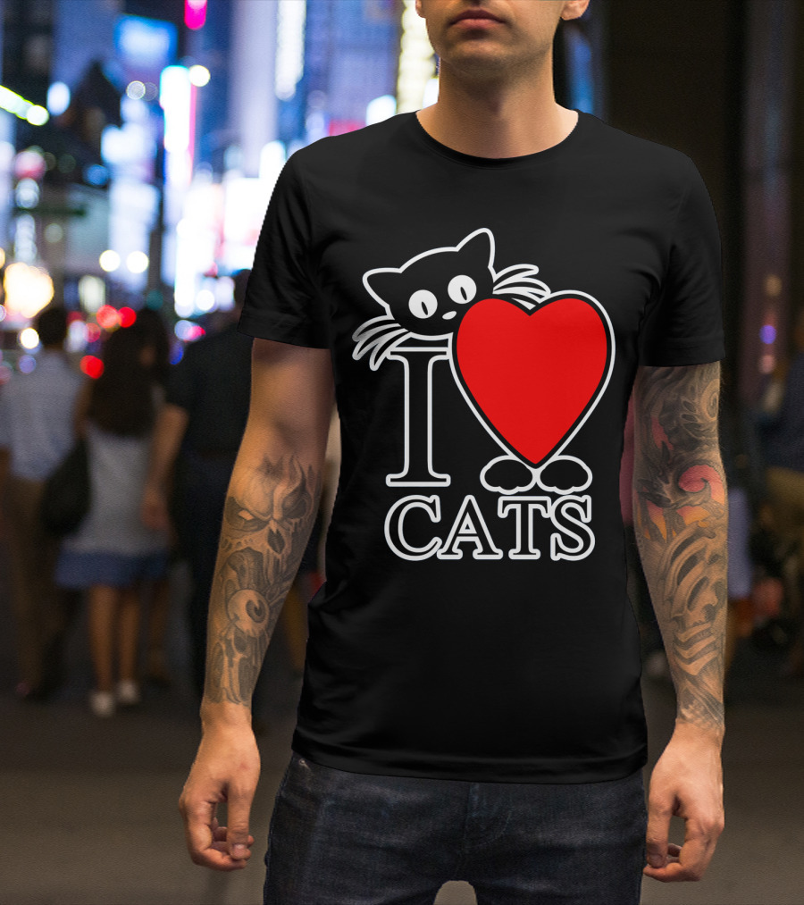 I Love Cats Valentines Day Cat Lover T-Shirt
