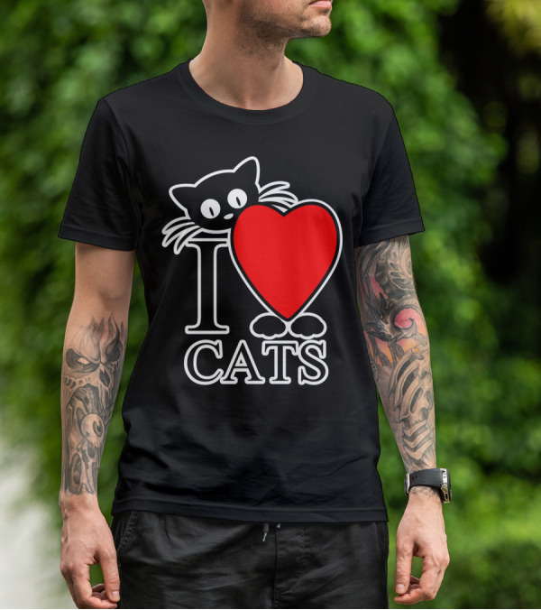 I Love Cats Valentines Day Cat Lover T-Shirt