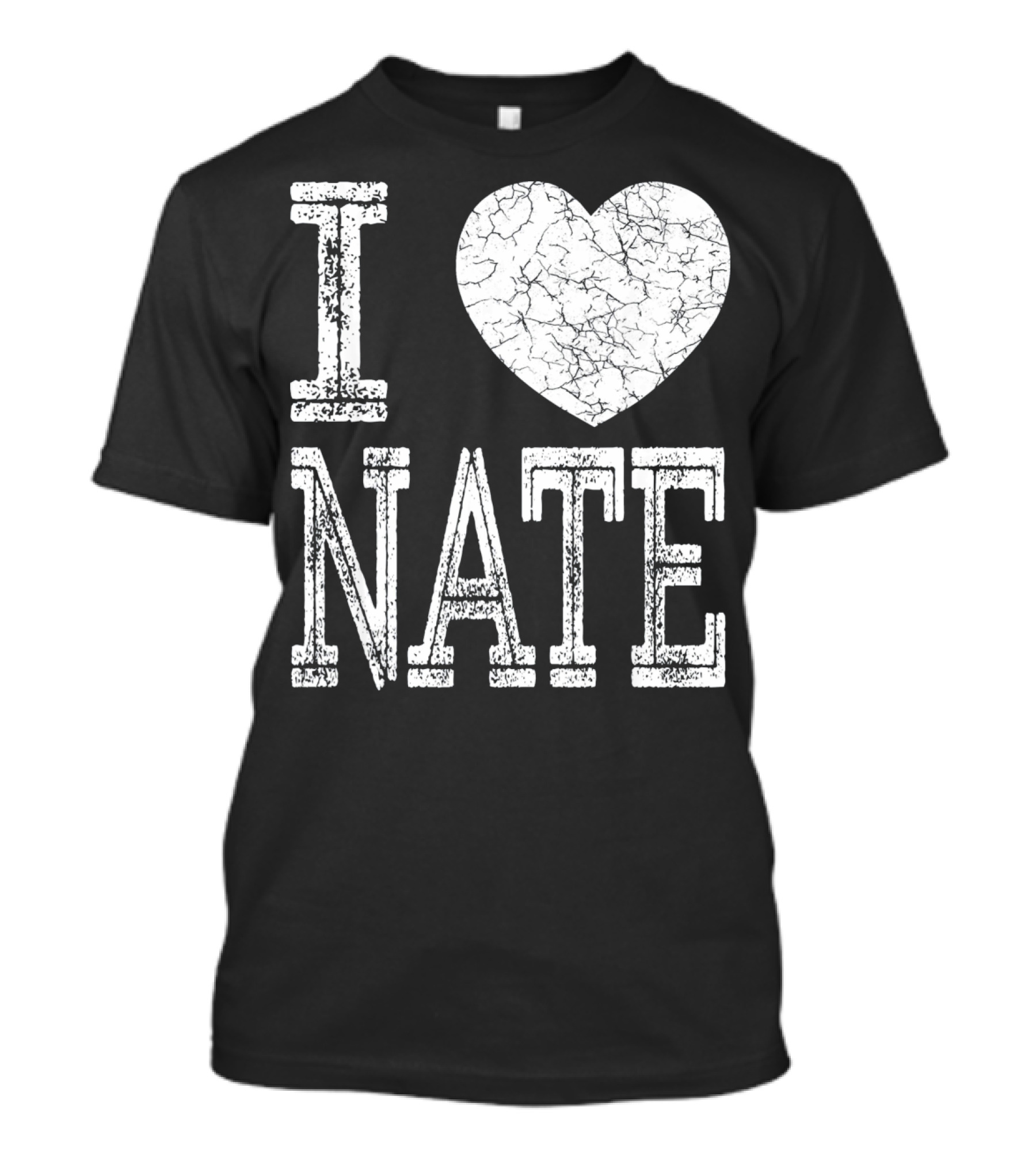 I Love Nate Valentine Boyfriend Son Husb Heart T-Shirt