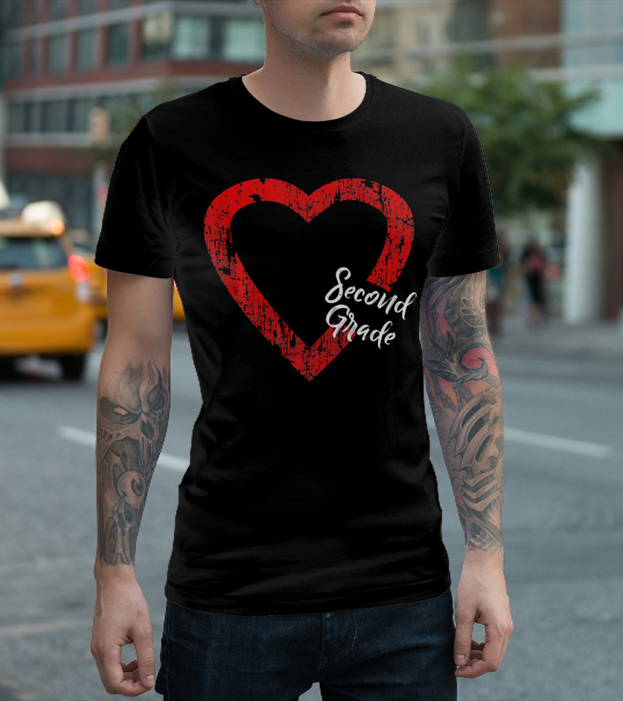 Second Grade Love Valentine's Day Heart T-Shirt