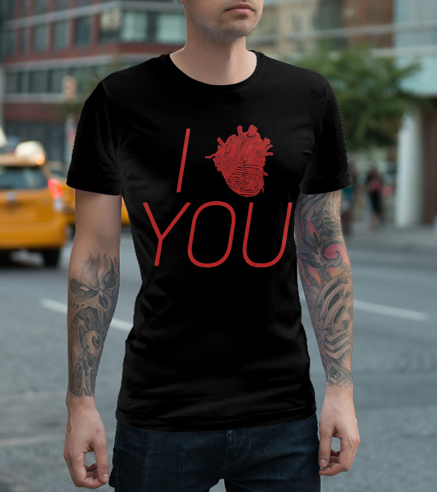 I LOVE YOU Anatomical Heart Vale T-Shirt