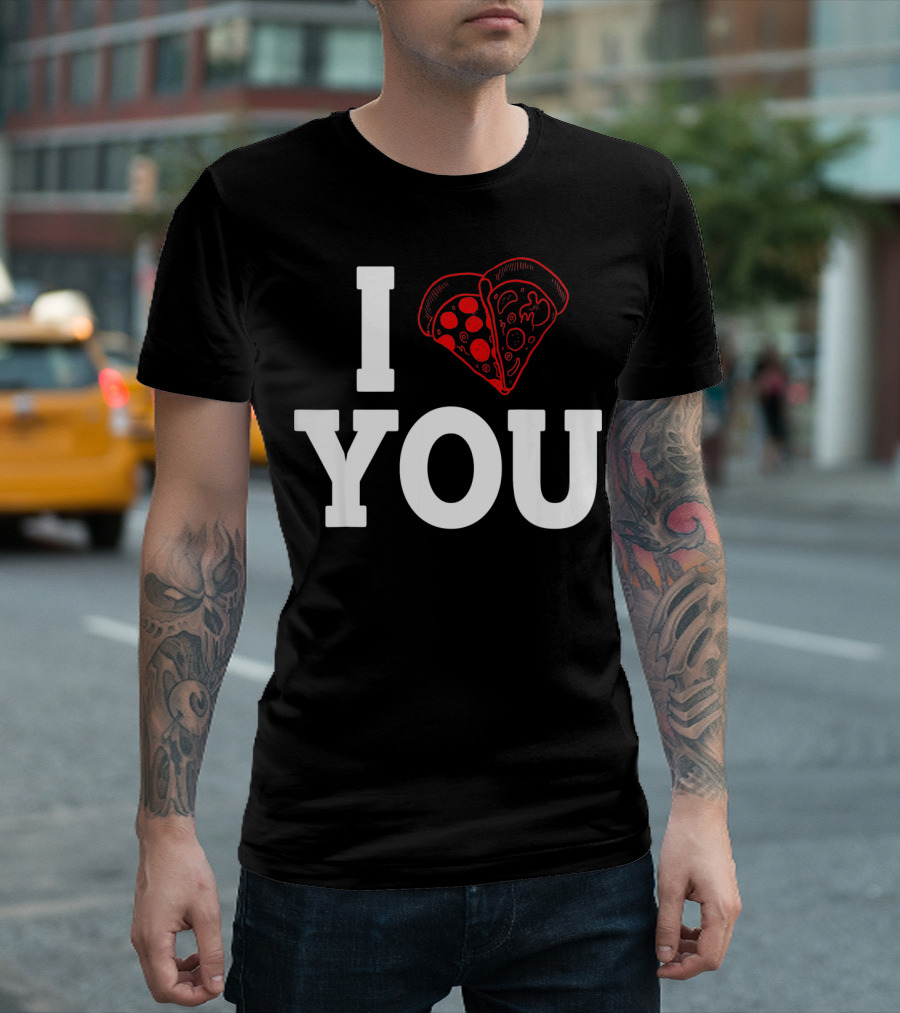 I Love You Pizza Lovers Valentines Day Heart-Shaped Pizza Slices T-Shirt