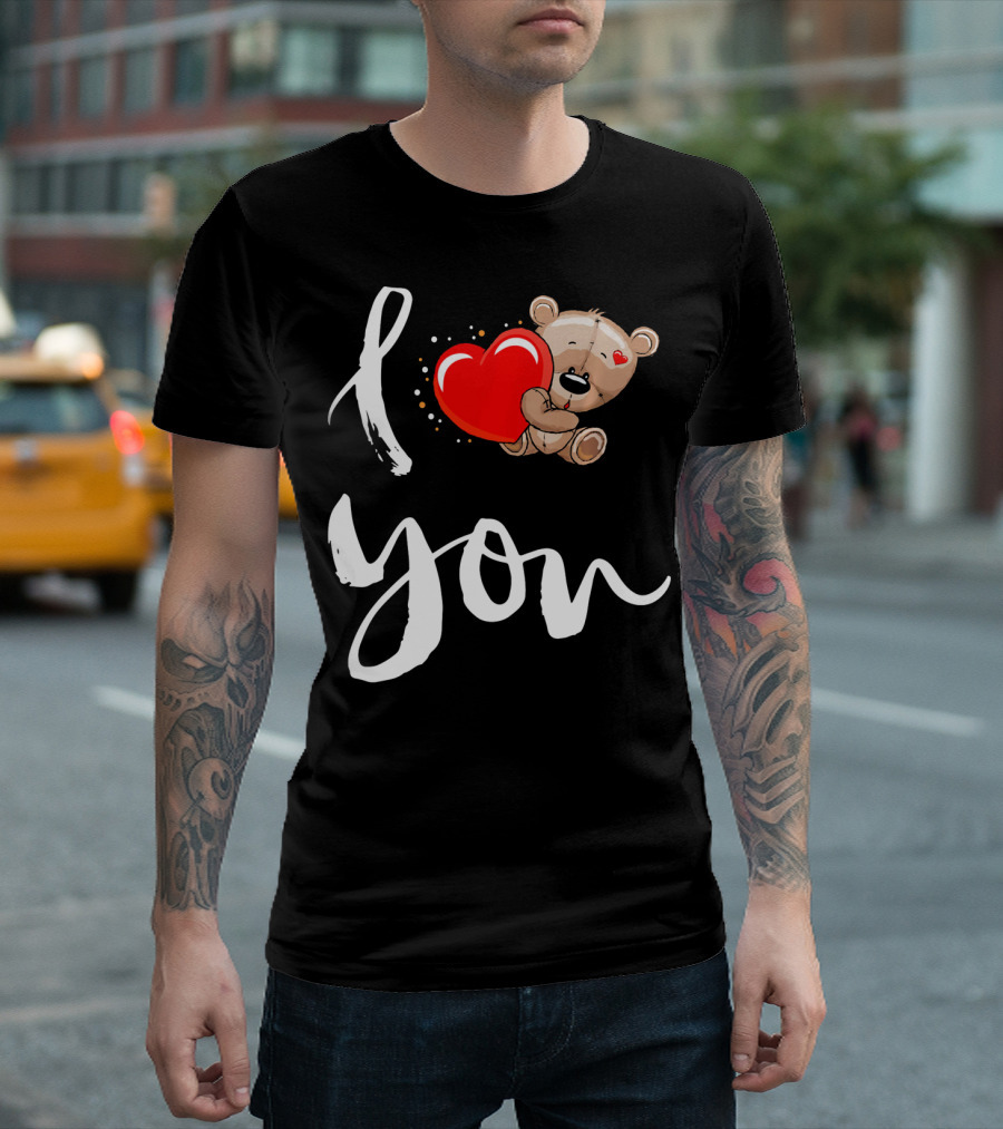 I Love You Bear Holding Heart T-Shirt