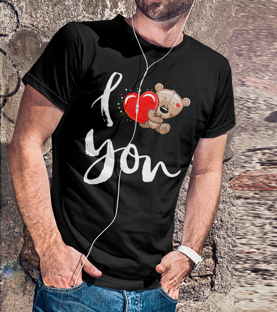 I Love You Bear Holding Heart T-Shirt