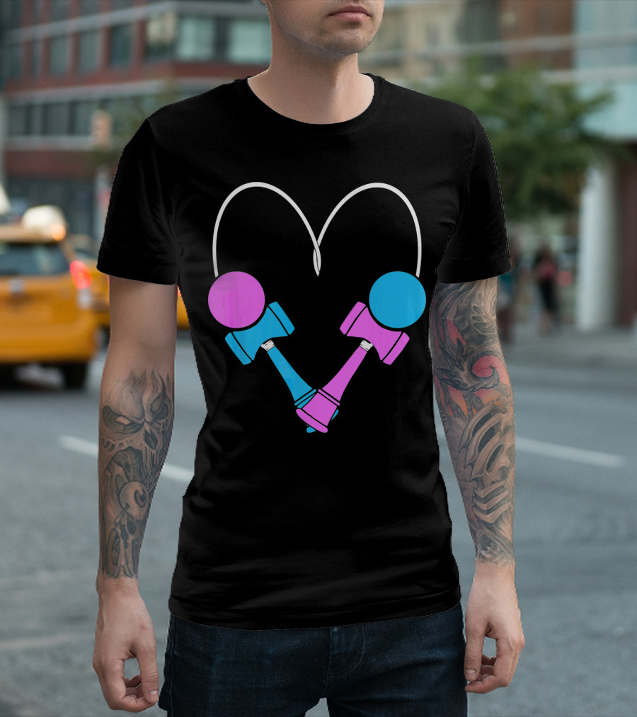 Kendama Love Trick Partners Vale Heart Shaped T-Shirt
