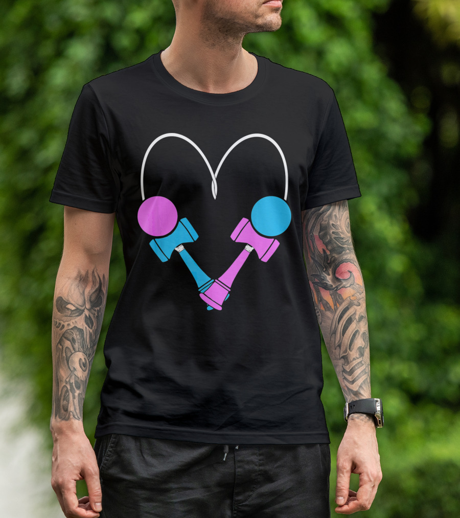 Kendama Love Trick Partners Vale Heart Shaped T-Shirt