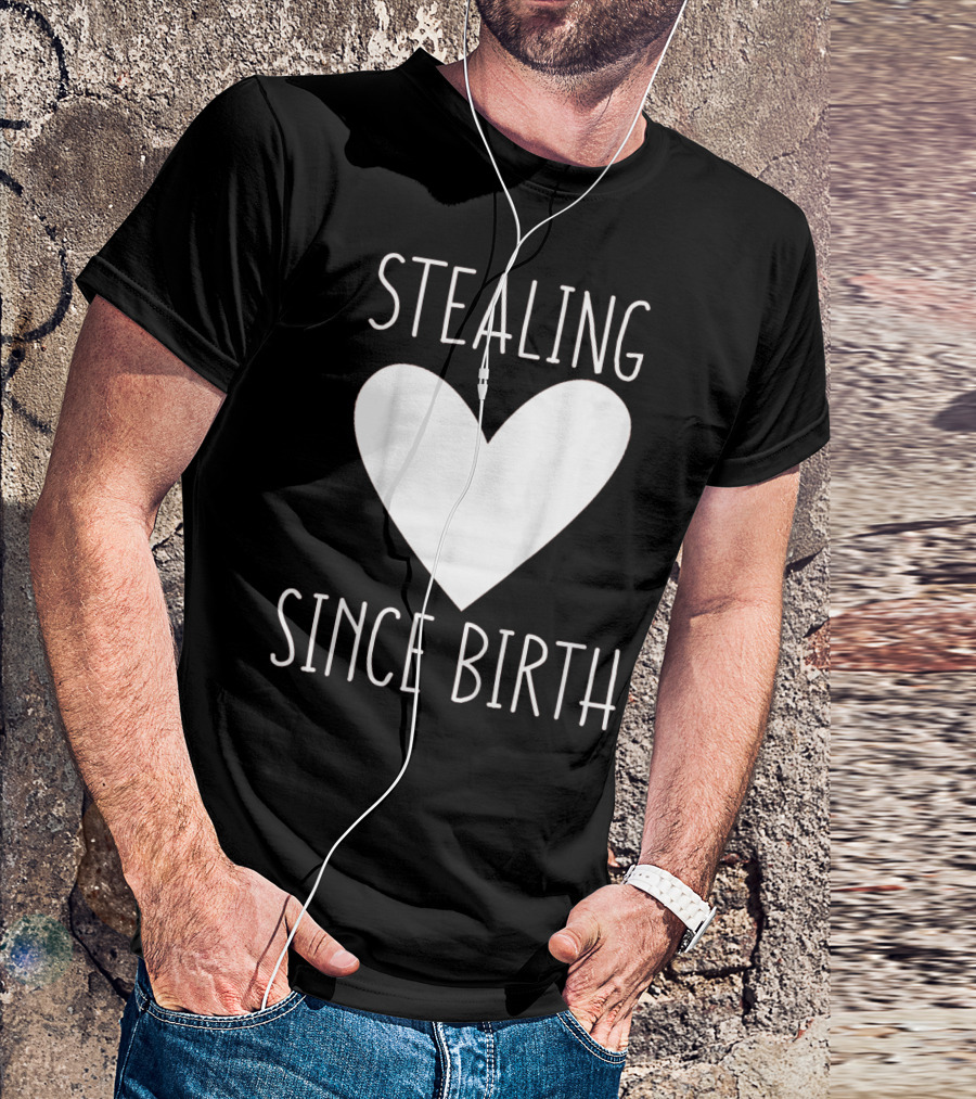 Stealing Hearts Since Birth Kids Funny Valentines Day T-Shirt