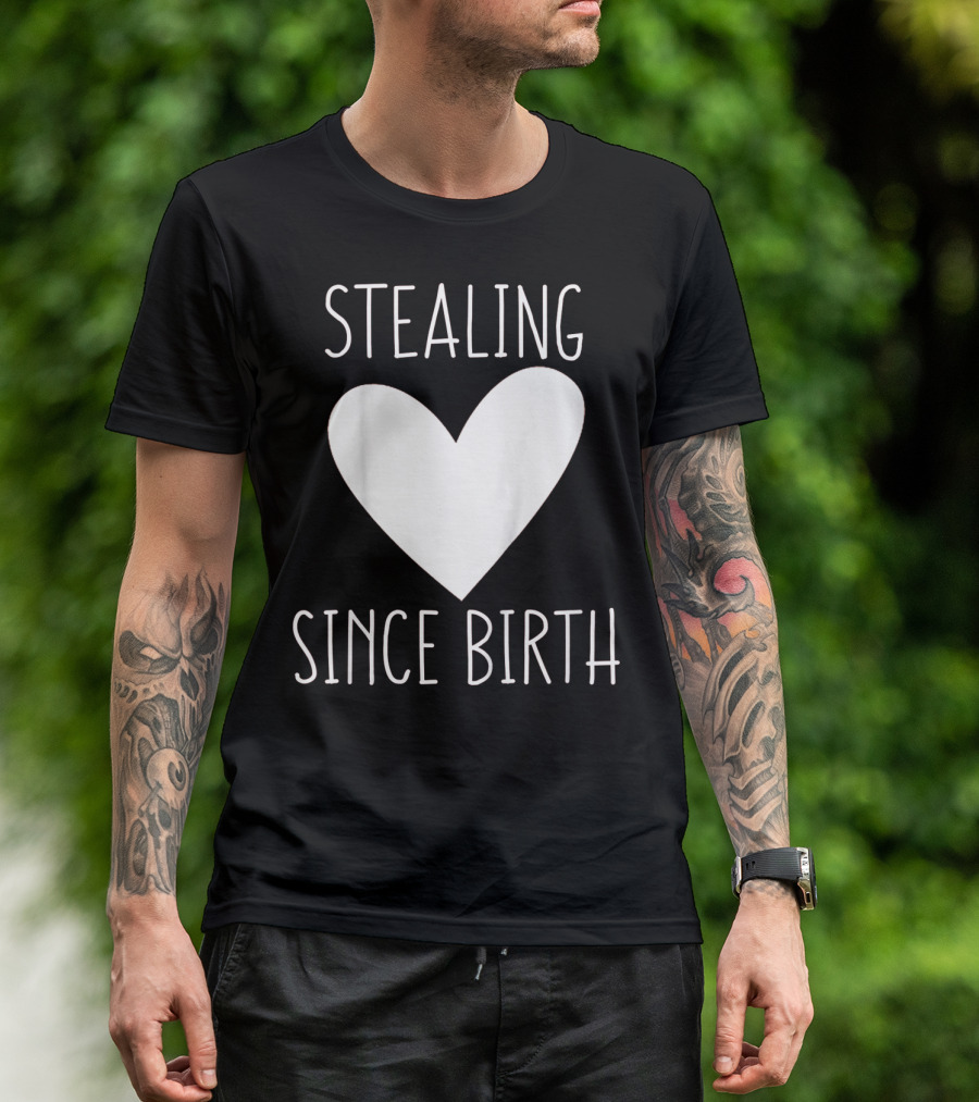 Stealing Hearts Since Birth Kids Funny Valentines Day T-Shirt