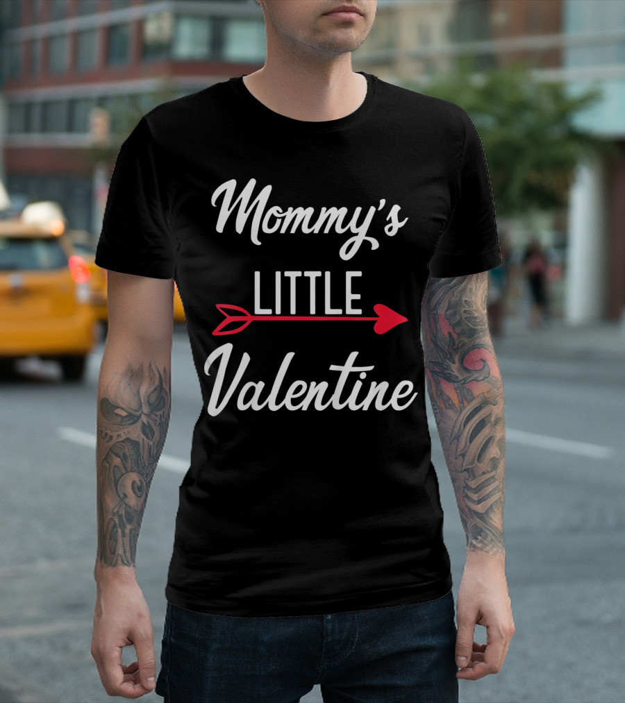 Mommy's Little Valentine Arrow Heart Kids Mommy and Me Valentines T-Shirt