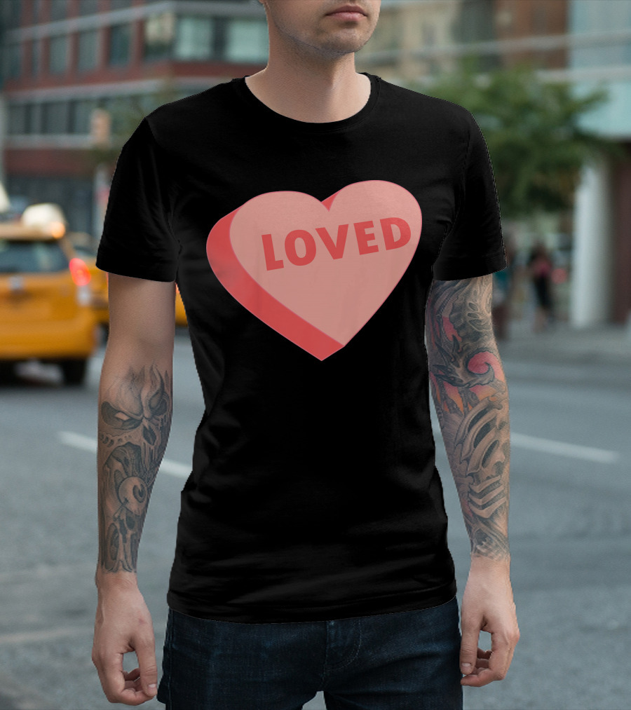 Kids Valentines Day Candy Heart Loved T-Shirt