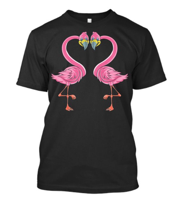 Kids Valentines Day Flamingo Heart T-Shirt