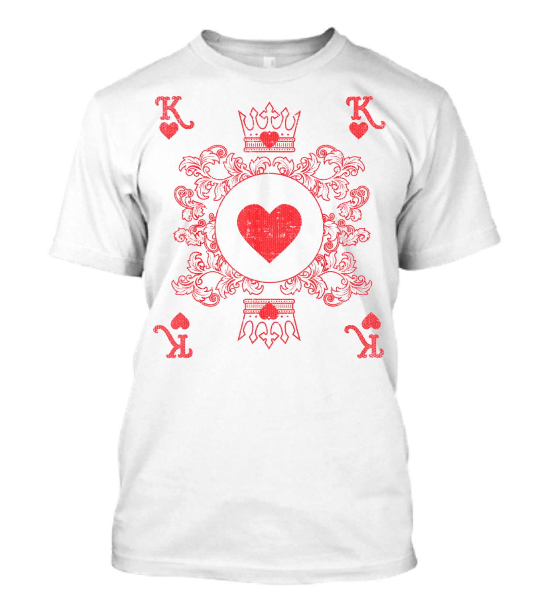King Of Hearts Vintage Valentine Playing Card T-Shirt