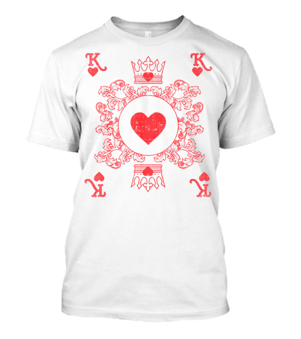 King Of Hearts Vintage Valentine Playing Card T-Shirt
