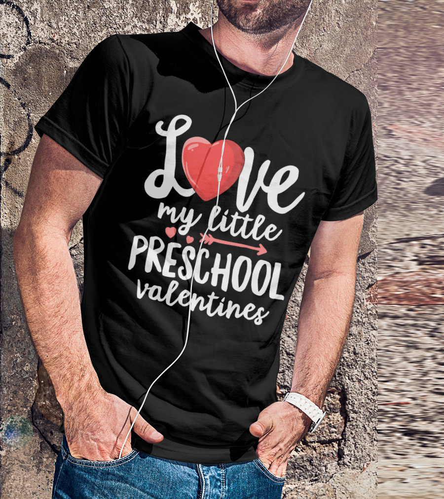 Love My Little Preschool Valentines Heart Arrow T-Shirt