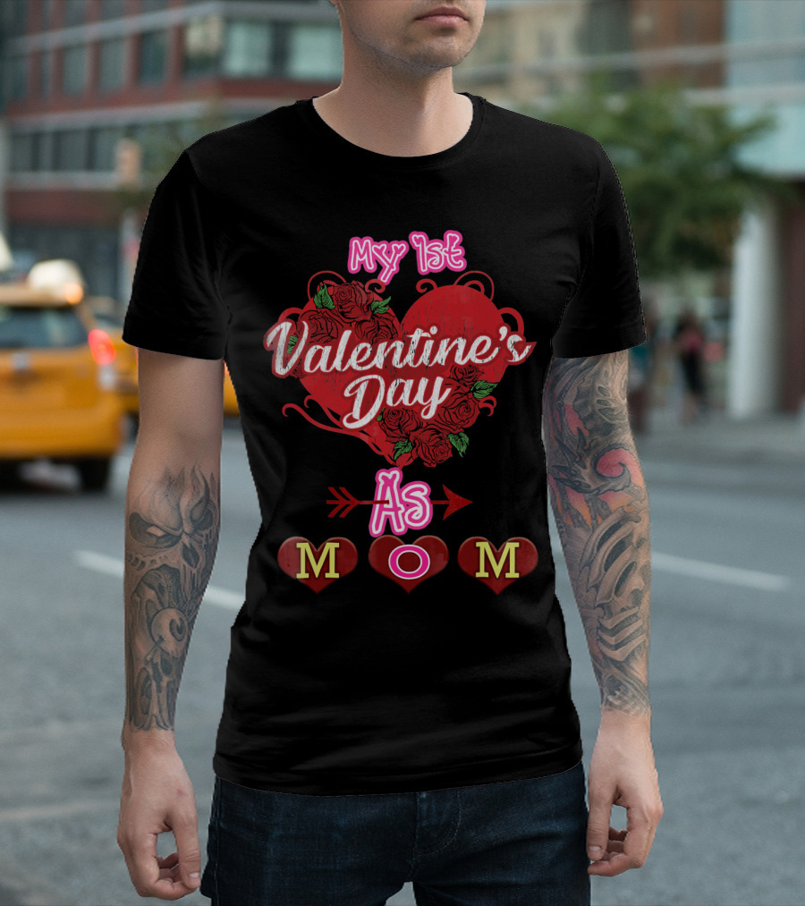 My 1st Valentine's Day As Mom Baby Girl T-Shirt