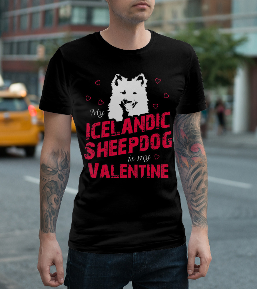My Icelandic Sheepdog Is My Valentine with Heart T-Shirt