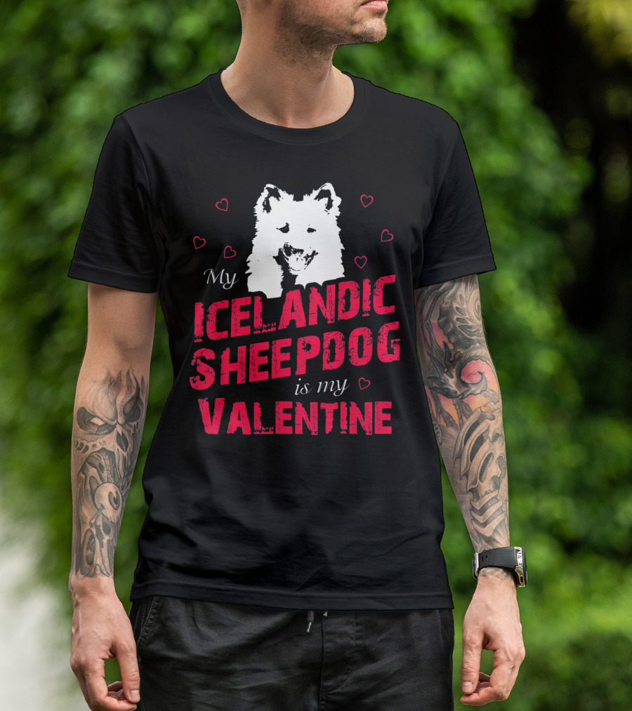My Icelandic Sheepdog Is My Valentine With Heart T-Shirt
