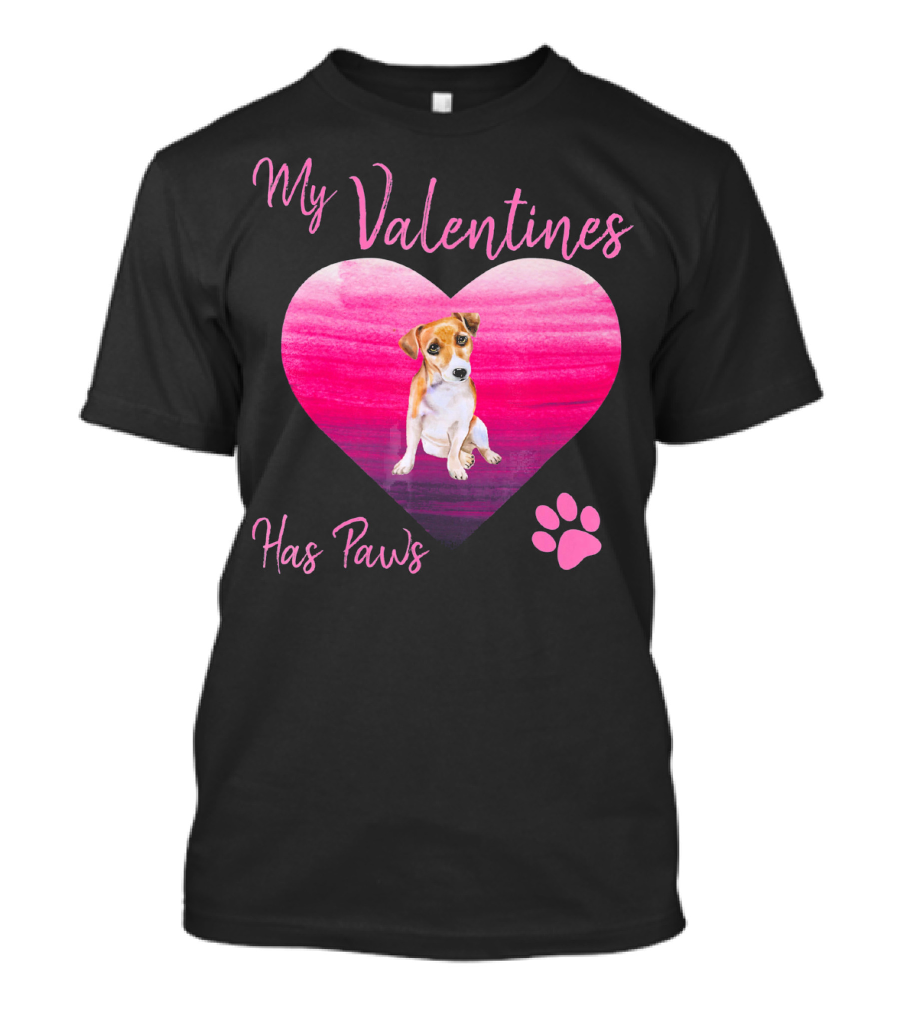 My Valentines Has Paws Jack Russell Terrier Dog Heart Valentine T-Shirt