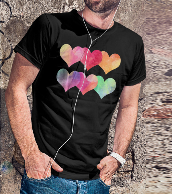Adorable Pastel Hearts Valentines Day Love T-Shirt