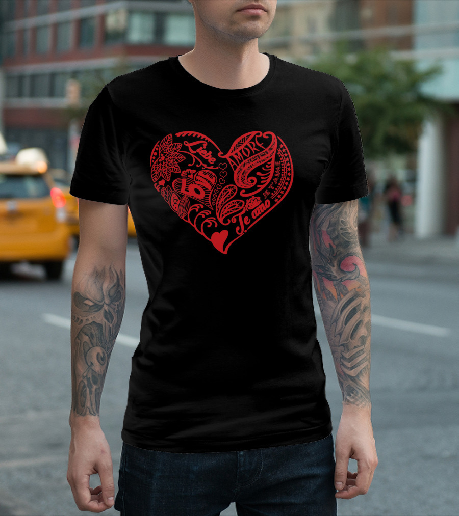 Red Heart Liebe Amor Love Te Amo Am T-Shirt