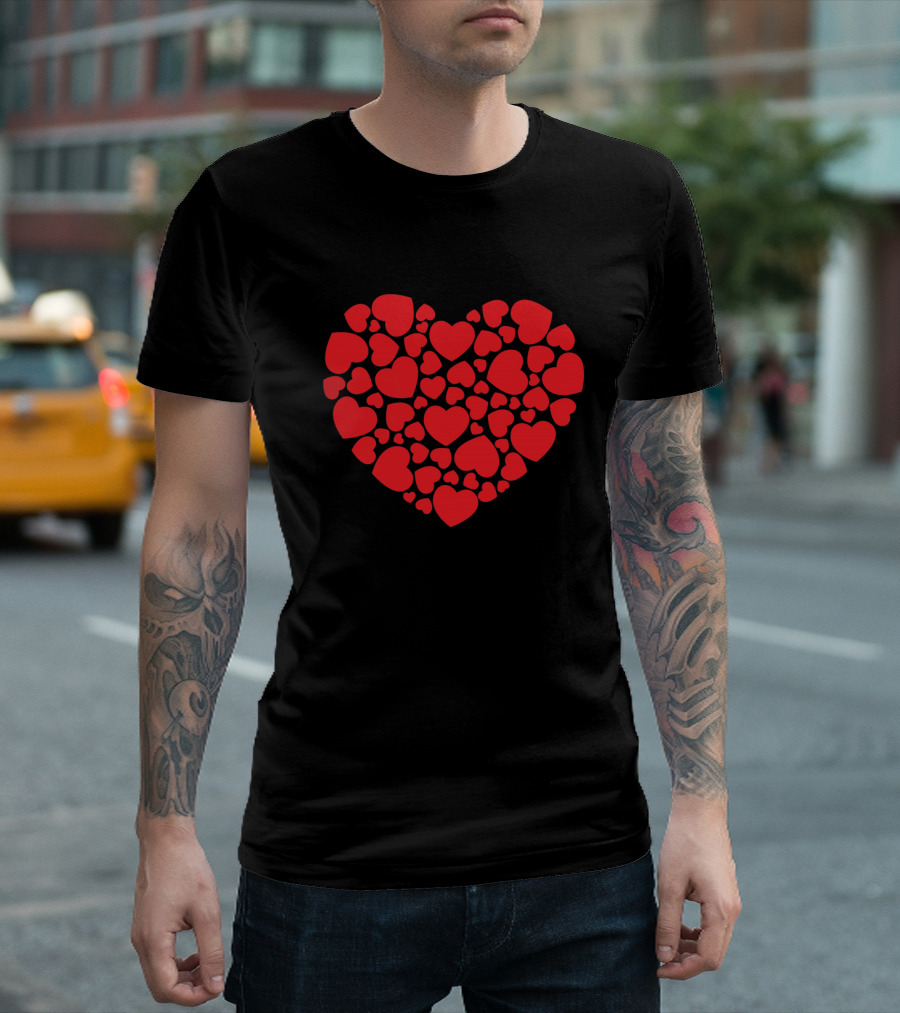 Red Hearts Forming Love Shape Valentine T-Shirt